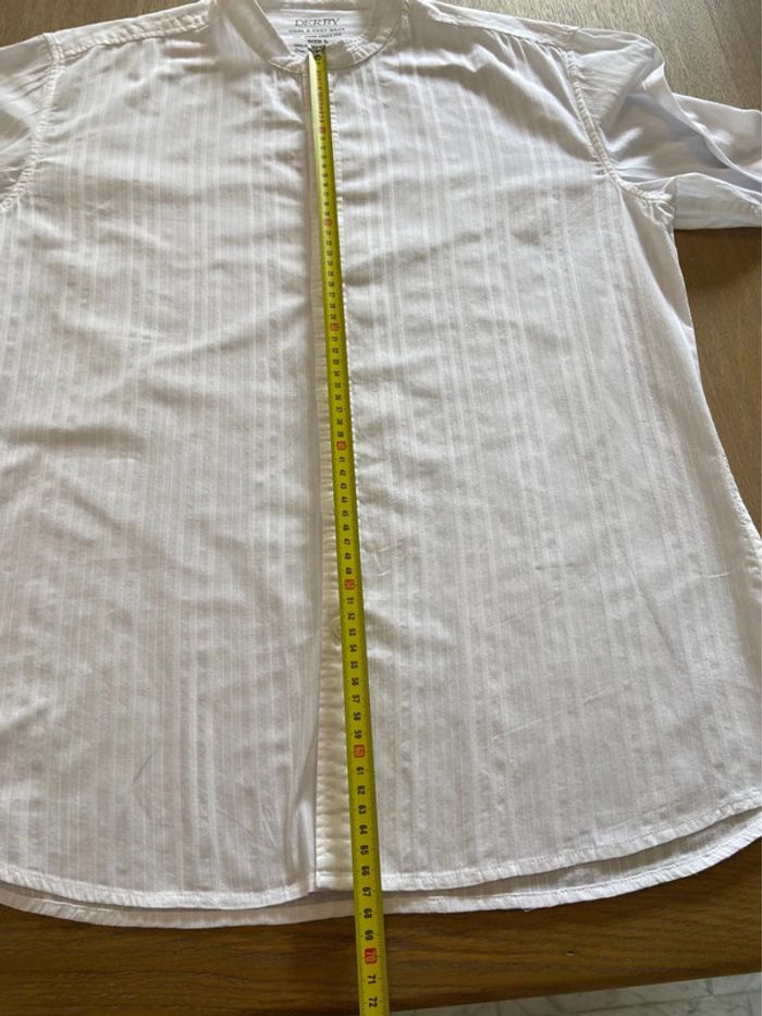 Chemise blanche col Mao coton Derby taille L - photo numéro 14