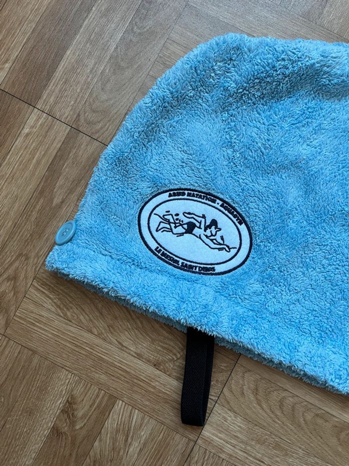 Serviette cheveux de bain bleu turquoise - photo numéro 2