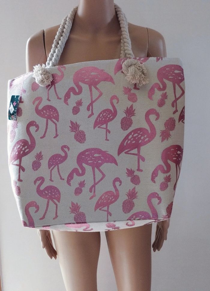 👜 Sac imprimée Flamants rose brillant neuf #emyfleury_sacs - photo numéro 2