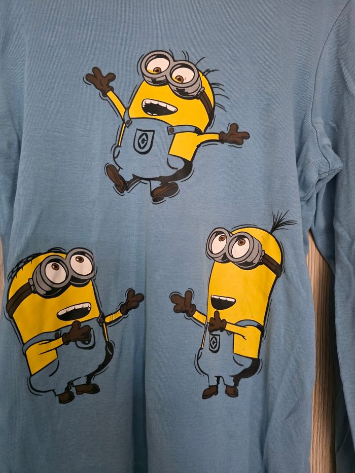 TEE-SHIRT GARÇON MANCHE LONGUE MINIONS MINIONS TAILLE 6/8 ANS COULEUR BLEU CIEL MARQUE DESPICABLE ME H&M - photo numéro 2