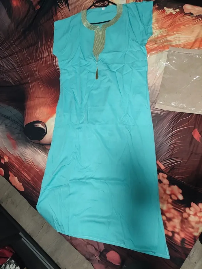 Djellaba neuve, bleu turquoise taille 3 - photo numéro 8