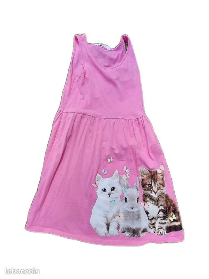 Robe chatons lapin et papillon 8 ans TBE