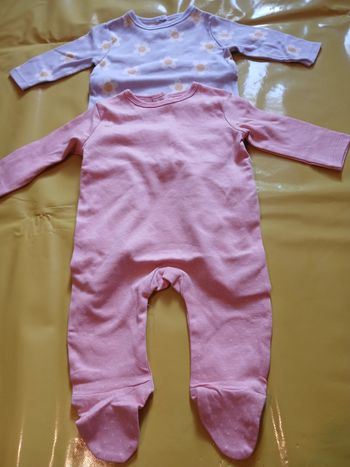 lot 2 bodies fille manches courtes tex baby 60 cm 3 mois 