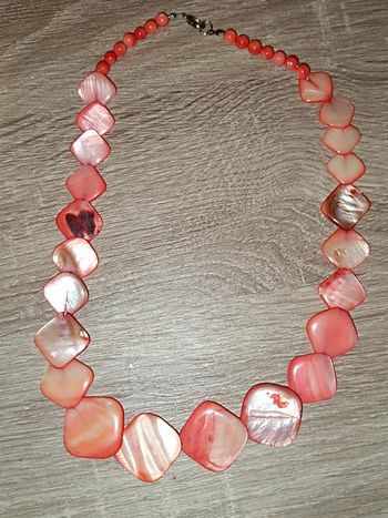Super collier Corail Nacré 🧡Vintage 80's