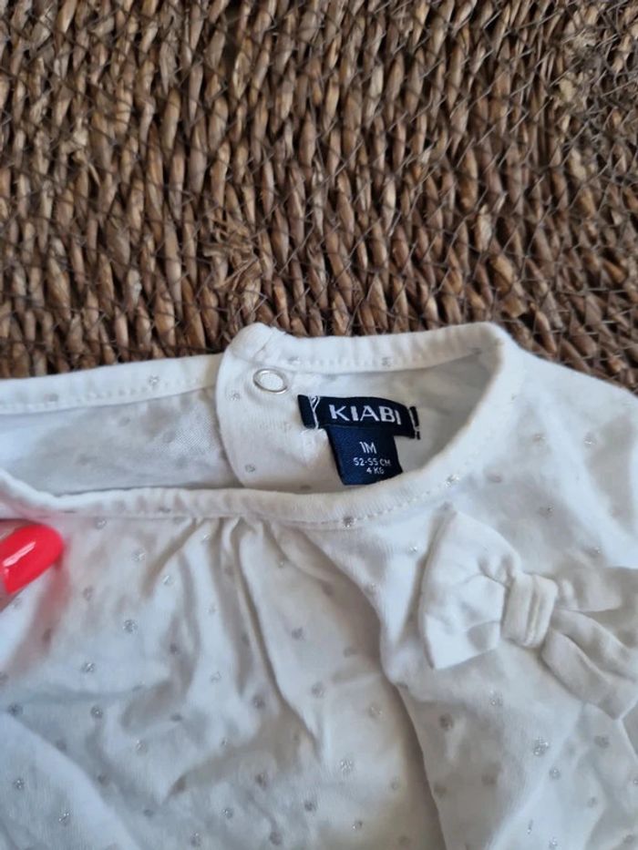 Tee-shirt manches courtes Kiabi taille 1 mois - photo numéro 3