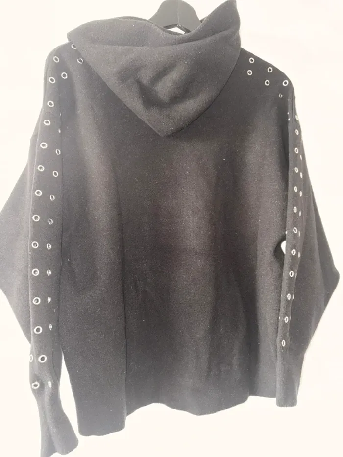 Sweat-shirt à capuche et poche noir Zara - photo numéro 5