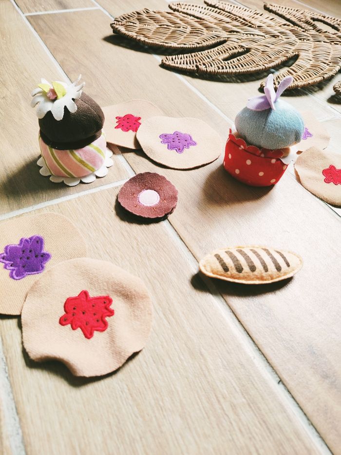 🥞Jeu d'imitation - Dinette gâteaux à scratch et pancakes en tissu- peluche - photo numéro 2
