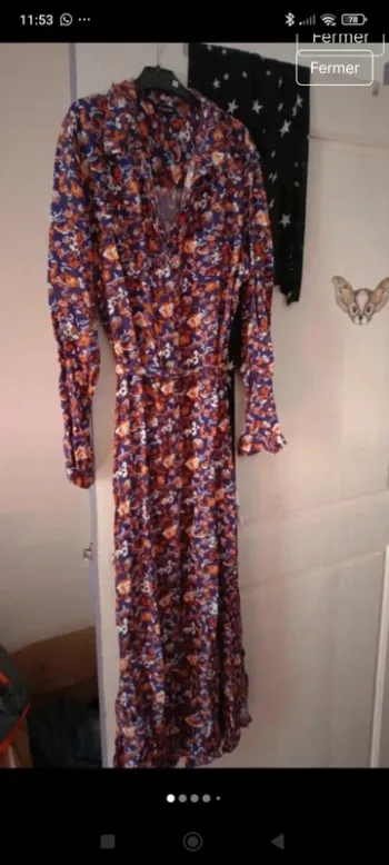 Robe longue chemise Daxon vintage fleurie