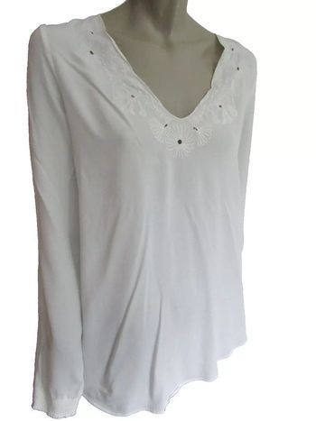 tunique longue en tissu fluide 100%viscose marque sud express taille indiquée M = 38/40