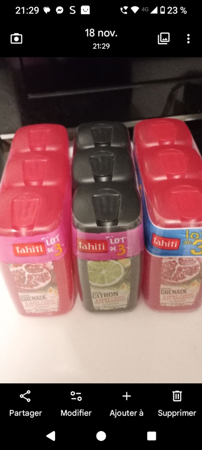 Gels douche Tahiti 9 flacons