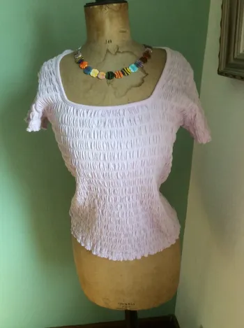 T-shirt à smocks parme