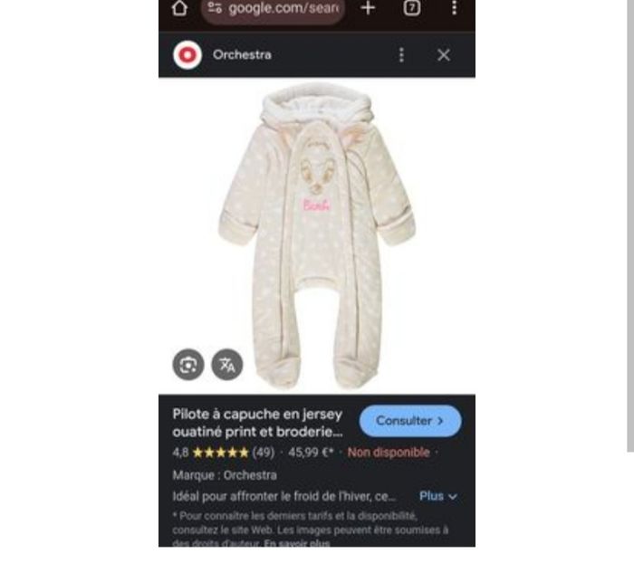 combinaison Bambi 9mois - photo numéro 3