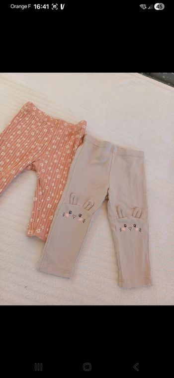 Lot de 2 leggings bébé taille 12 mois