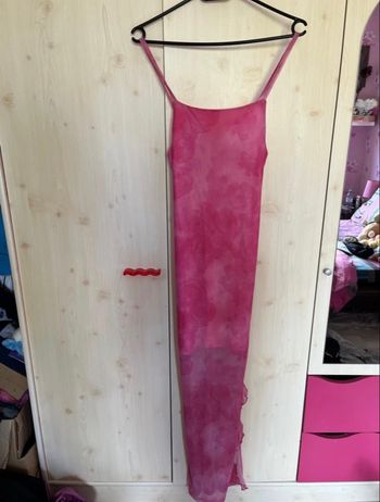 Robe longue rose