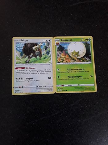 Frison + Blancoton lot de 2 cartes Pokémon neuves