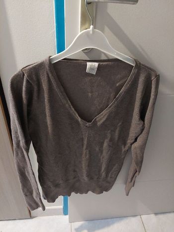 Pull gris marron