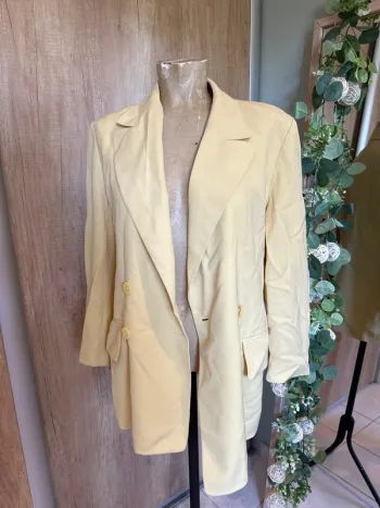 Joli blazer doublé jaune clair femme