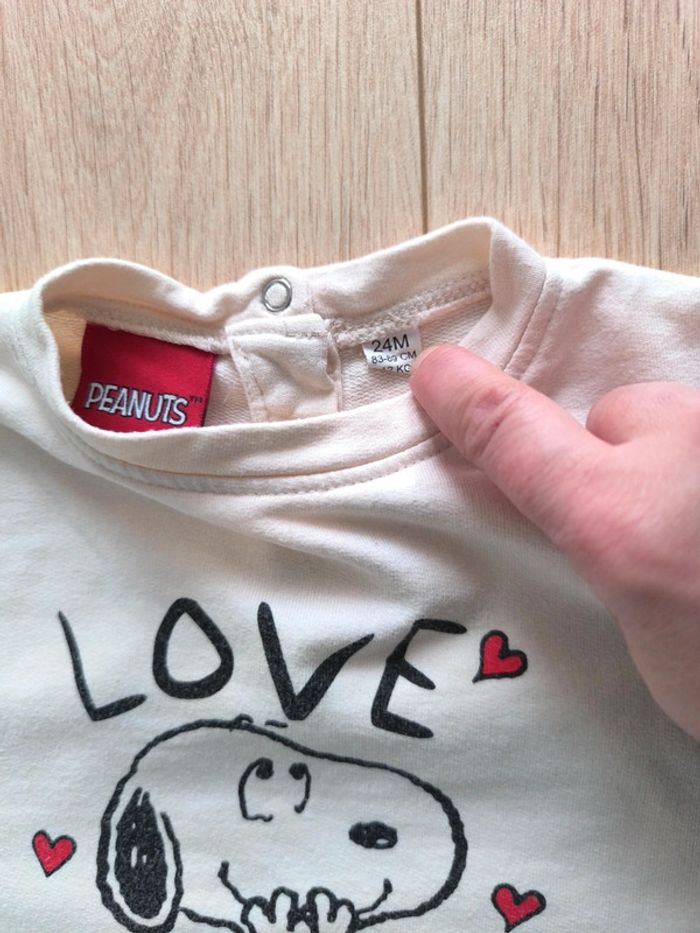 Pull / Sweat léger fille blanc cassé Peanuts Snoopy - 24 mois 83-89cm - photo numéro 4