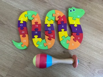 Puzzle bois alphabet et numéro serpent
