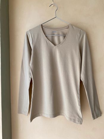 T-shirt manches longues basic beige Zeeman 36