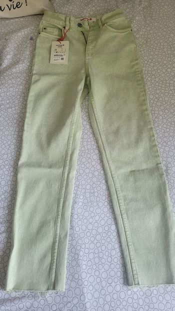 Pantalon jean vert amande