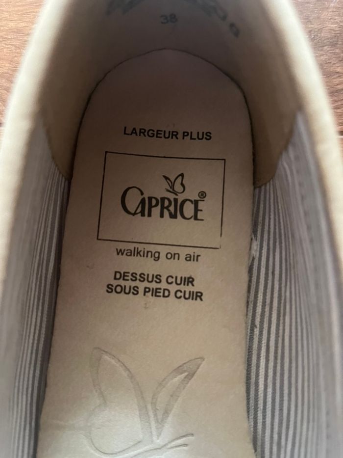 Mocassins femme cuir beige, confort, semelle antidérapante, marque Caprice, taille 38 - photo numéro 5