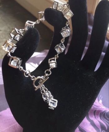 Bracelet Cubes Chaque Cube Ornés D’un Zircon oxyde de zirconium acier inoxydable Neuf