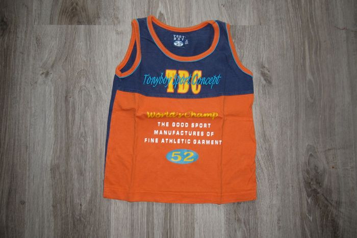DÉBARDEUR ORANGE ET BLEU GARÇON "TONY BOY" - 8 ANS - n°01