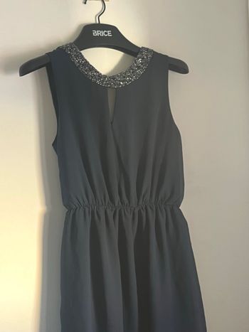 Robe mi-longue effet voile bleu