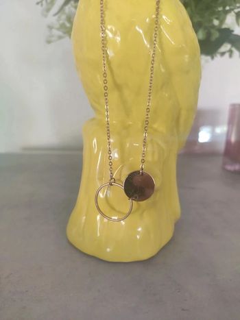 Collier doré double cercle