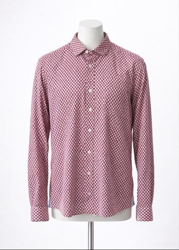 Chemise Haze & Finn motif cubes effet 3D rouge bleu 