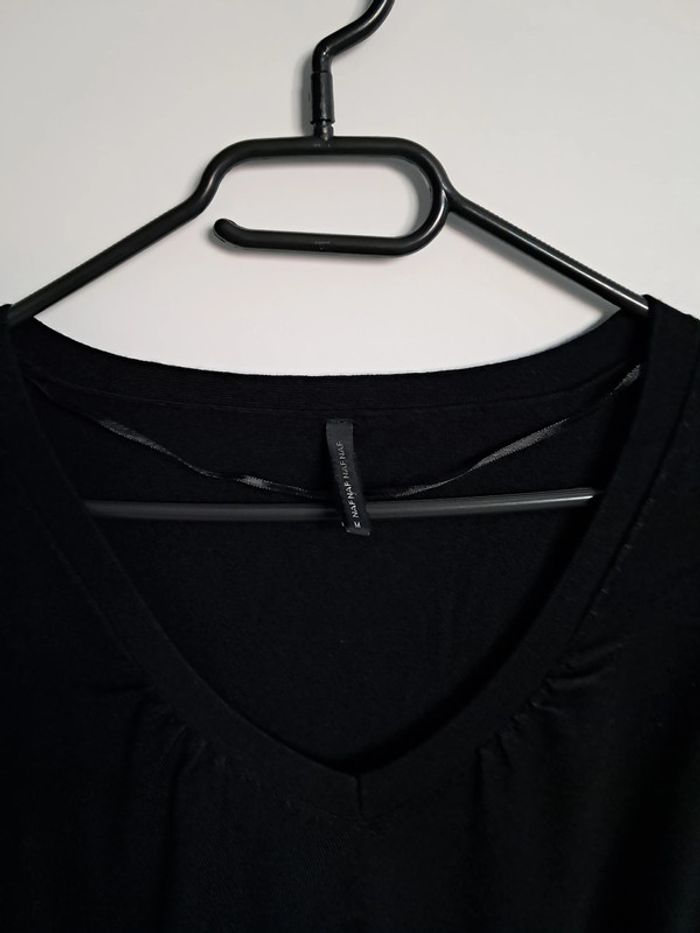 Pull à manches courtes noir femme nafnaf taille 38 - photo numéro 2