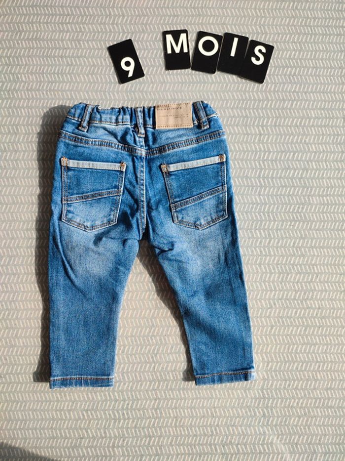 Pantalon jeans denim pour bébé garçon – Taille 9 mois - Marque : Zara - photo numéro 6