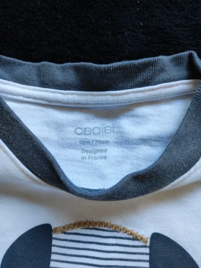 T-shirt blanc 12 mois obaibi - photo numéro 3
