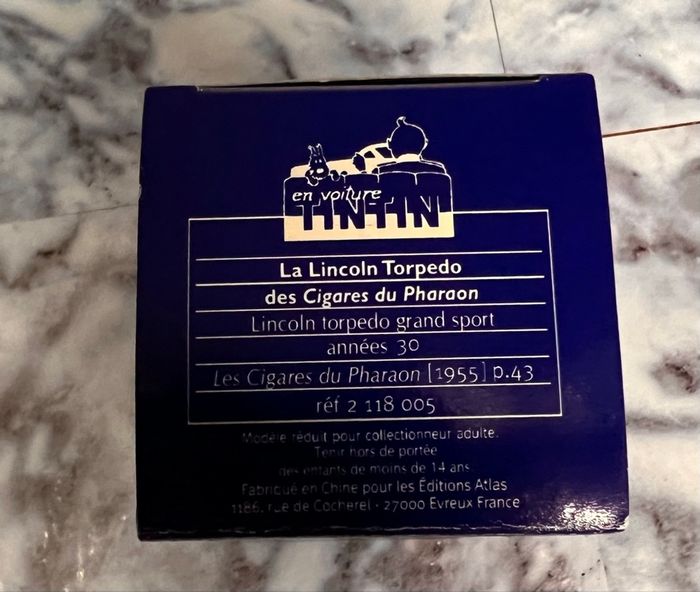 Voiture Lincoln Torpedo Tintin des Cigares du Pharaon Atlas - photo numéro 2