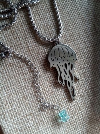 Collier méduse en acier inoxydable argenté