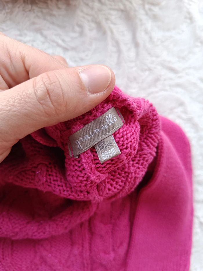 Robe pull manches longues Fille 18 mois maille Grain de blé - photo numéro 6
