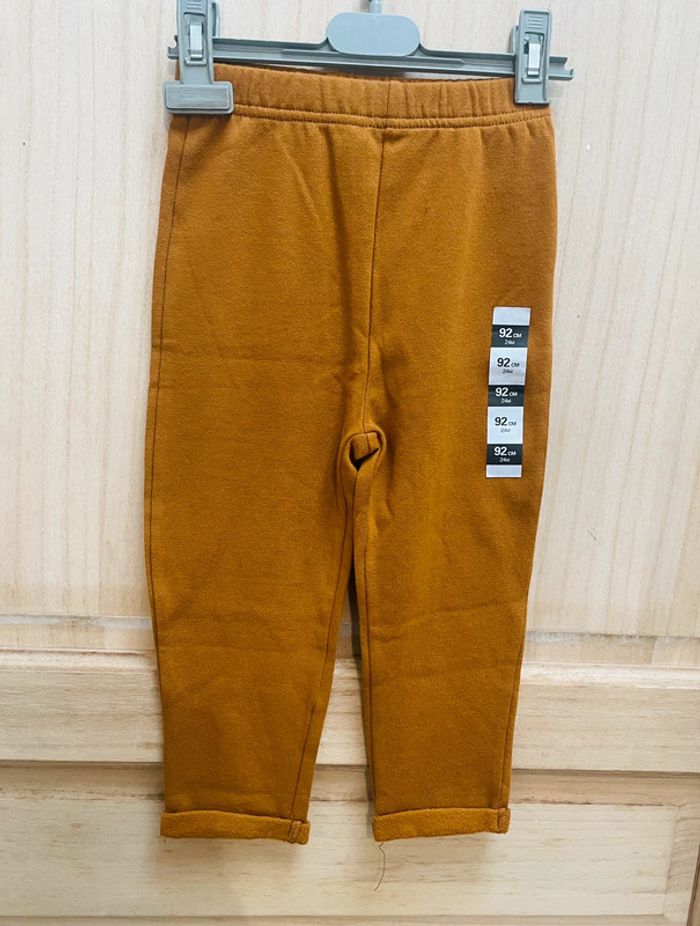 Pantalon type jogging bébé garçon 92 cm camel - doux et chaud - photo numéro 2