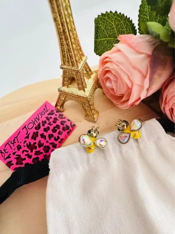 🐝 Boucles d’oreilles Betsey Johnson Abeilles Cristal irisé
