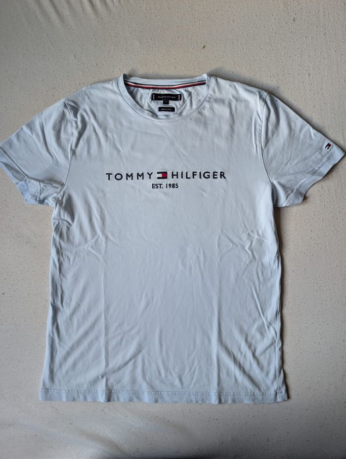 T-shirt Tommy Hilfiger Bleu Ciel - Coton Bio - Taille L