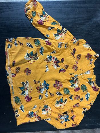 Blouse Gemo - Jaune à fleurs - 4 ans - Parfait état