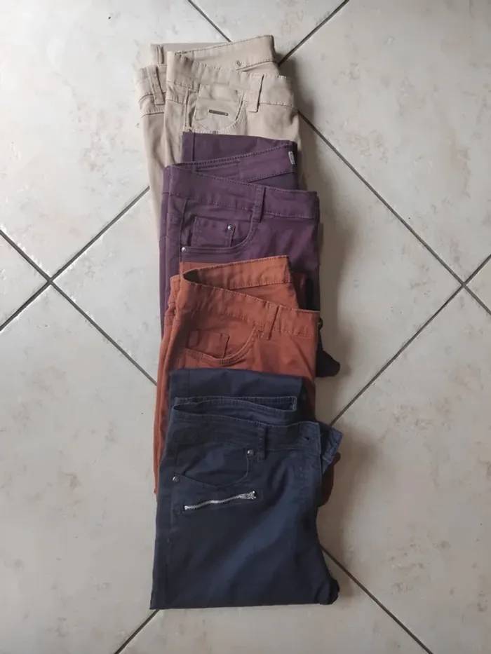 lot de 4 pantalons slim pour femme coupe Jeans, taille M/38 M / 38 / 10