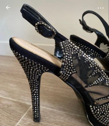 Escarpins argentés à strass – talons 12 cm