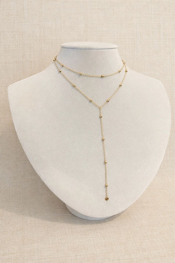 Collier 100% inoxydable doré - photo numéro 1