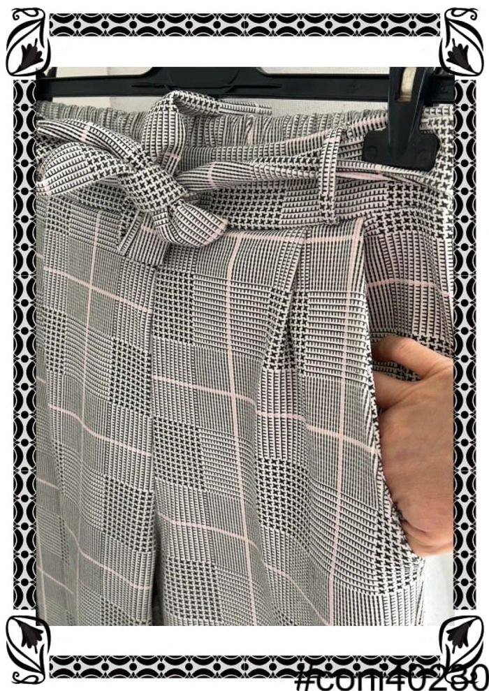 Chino Gris Clair à Carreaux 🌟 Taille 38 - photo numéro 2