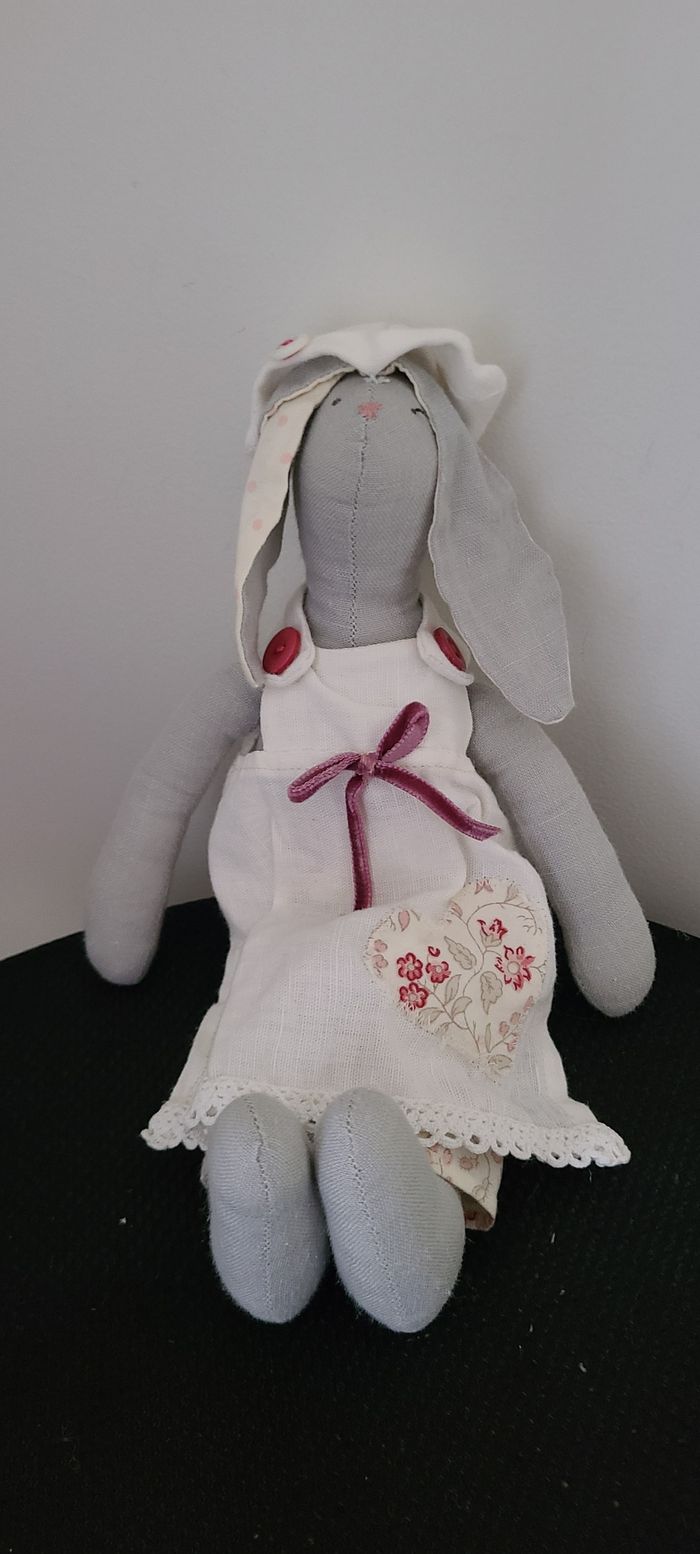 Lapin tissu poupée déco jacinthe : enfants-peluches-doudous par denstyle - photo numéro 6