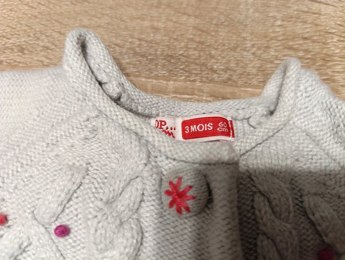 Gilet 3 mois fille DPAM - photo numéro 2