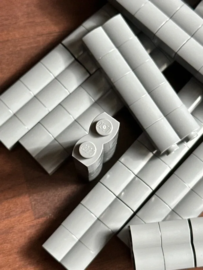 150 Brick LEGO, Modified 1 × 2 with Log Profile, ref 30136 Dark Bluish Gray - photo numéro 5