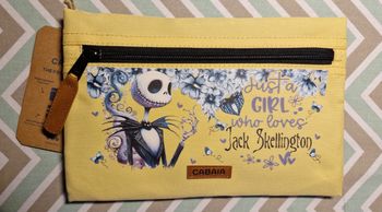 Pochette Cabaïa médium jaune Jack Skelington