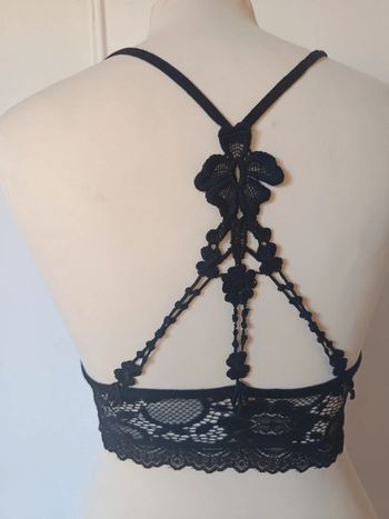 💎 brassière dentelle noire femme sexy crop top top magnifique